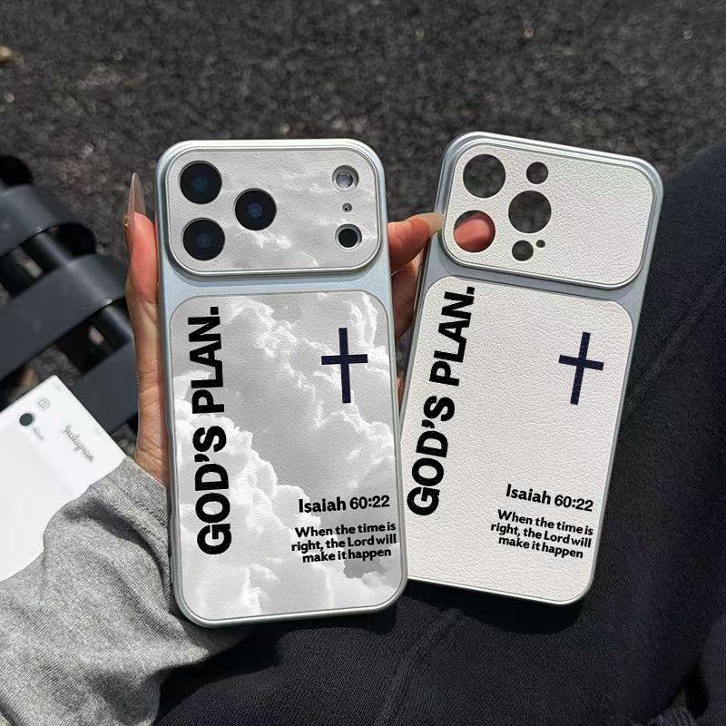 God's Plan Bible Phone Case Lmitation Sheepskin Phone Case Upgrade Style The Sheepskin Like Texture Brings A Luxurious And Soft Touch, And The Durable Material Can Protect Your Phone From Bumps And Falls. Suitable For iPhone 17 16 15 14 13 12 11