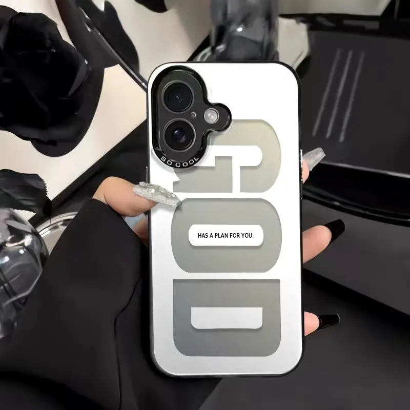 GOD Pattern Fashion TPU Laser Craft Phone Case for iPhone 17 16 15 14 13 12 11 Samsung Galaxy S25 S24 S23 S22 Anti-Drop Protection