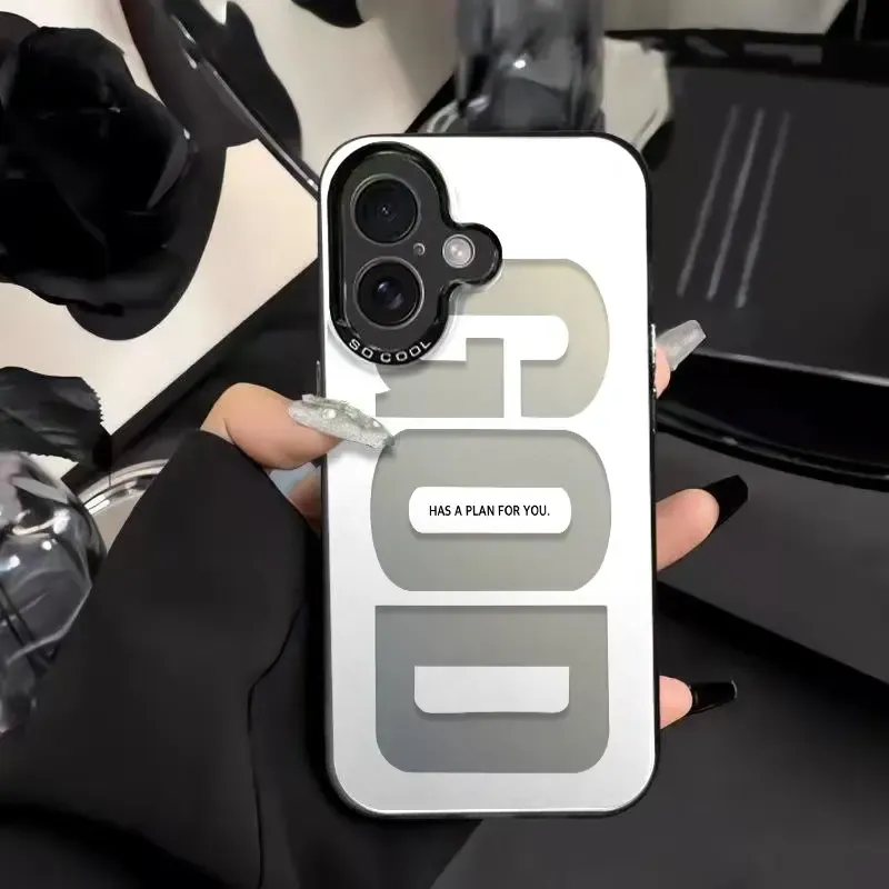 GOD Pattern Fashion TPU Laser Craft Phone Case for iPhone 17 16 15 14 13 12 11 Samsung Galaxy S25 S24 S23 S22 Anti-Drop Protection