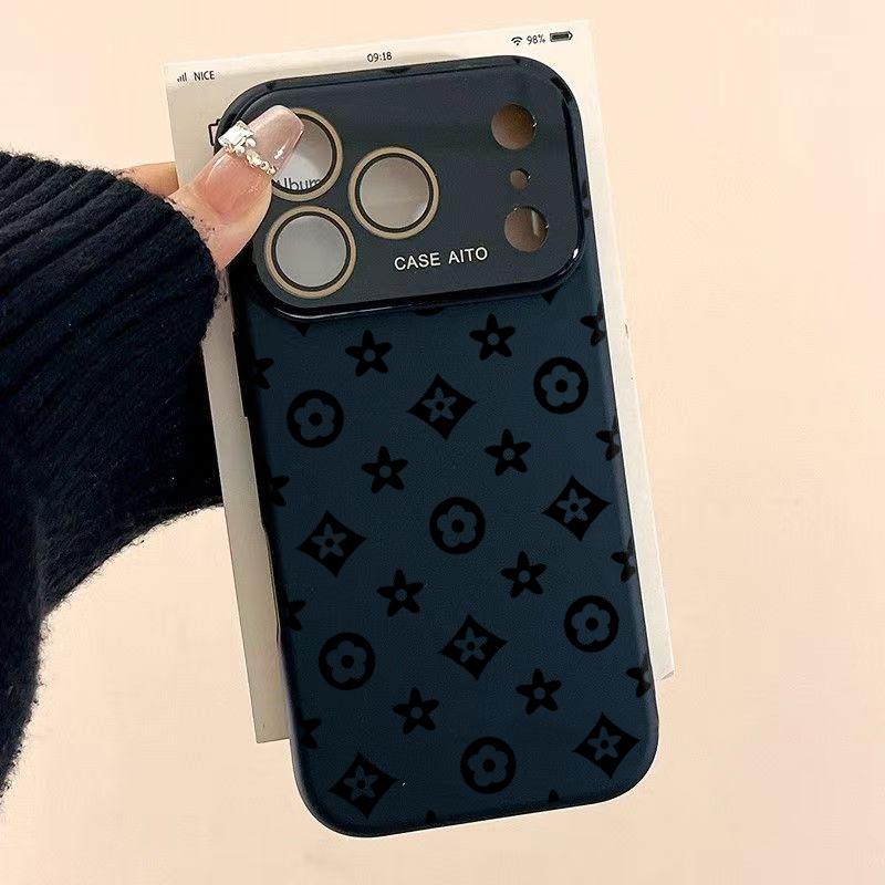 Vintage print Dopamine Ins Style Solid Color Phone Case with Ultra Skin friendly Touch, All Inclusive Lens Phone Case Suitable for Apple 17 16 15 14 13 12