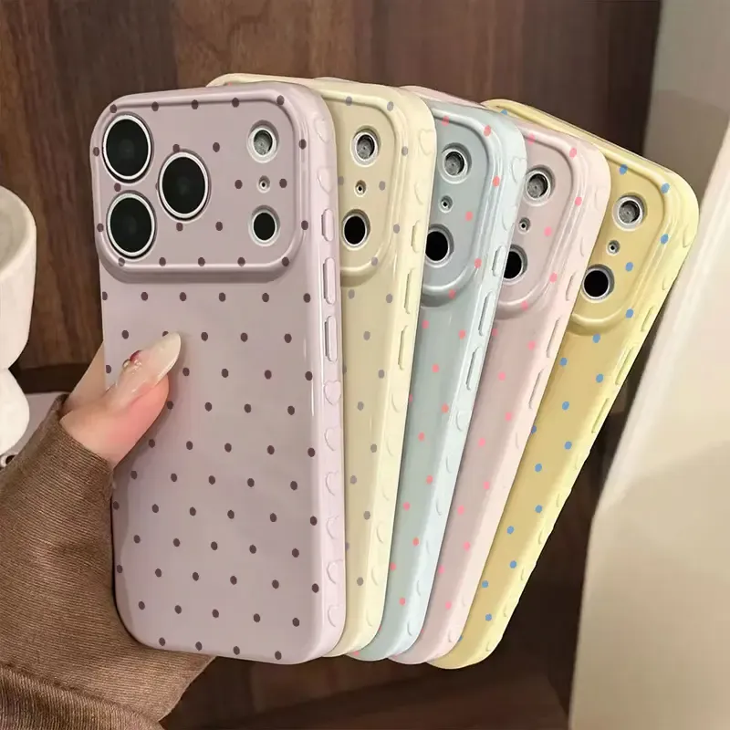 Cute Polka Dot And Heart Themed iPhone Case