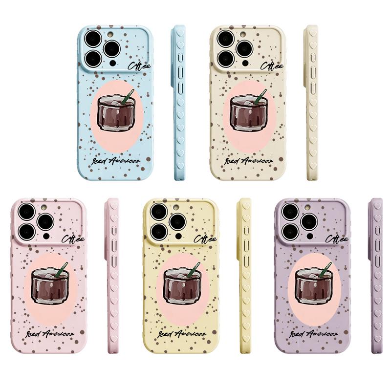 Cute Iced Americano Print Phone Case Smooth Shiny Finish With Scratch Resistance And All-Around Protection Slim Lightweight And Scratch-Resistant For Everyday Use Minimalist And Cute Design For Apple 17 16 15 14 13