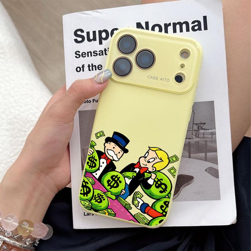 Bold Cash Graffiti Monopoly Print Phone Case Ultra Skin Friendly Touch All Inclusive Lens Compatible with iPhone 17 16 15 14 13 12