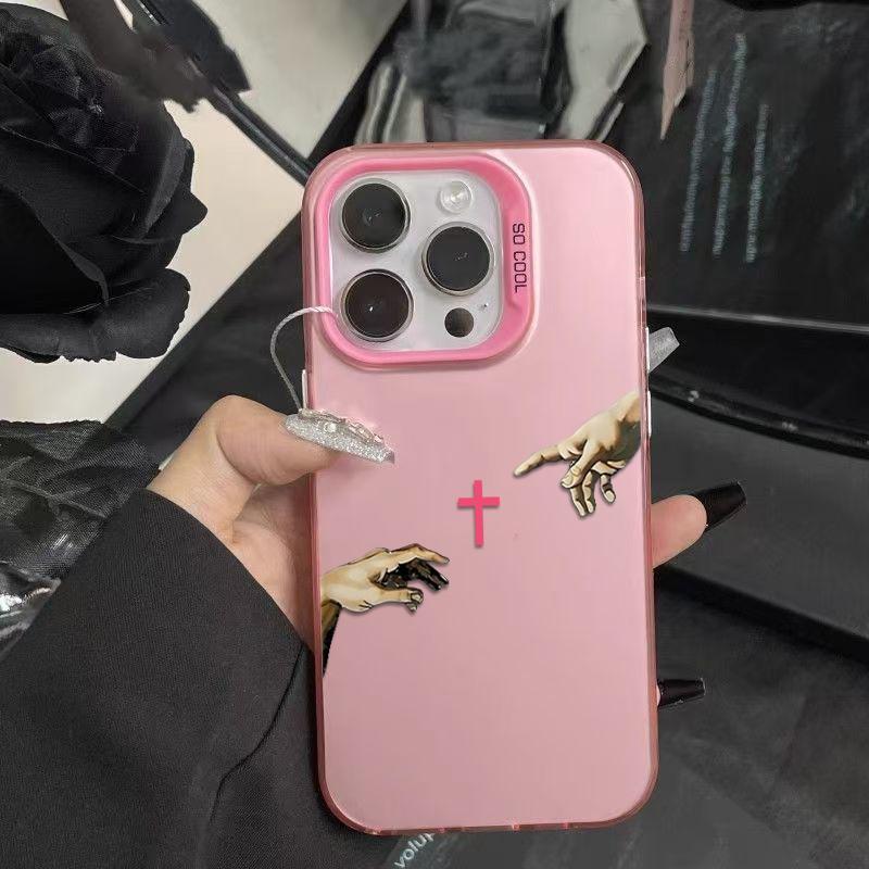 Jesus Cross Pattern Phone Case Fashion TPU Laser Craft Anti-Drop Cover for iPhone 17 16 15 14 13 12 11 & Samsung Galaxy S25 S24 S23 S22
