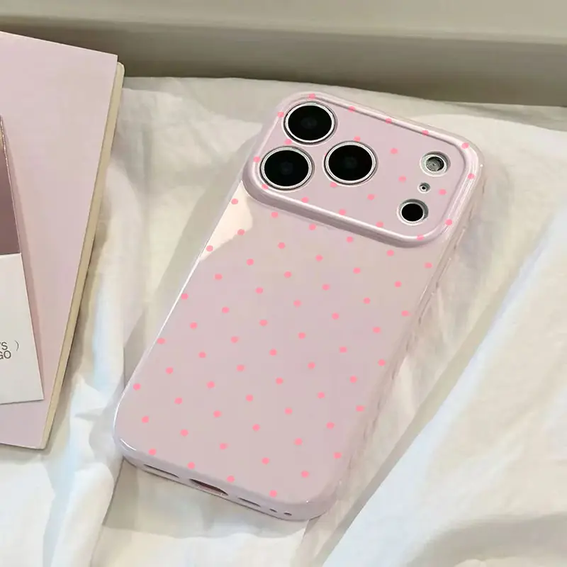 Cute Polka Dot And Heart Themed iPhone Case