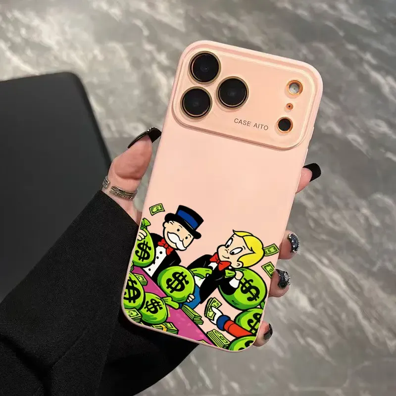 Bold Cash Graffiti Monopoly Print Phone Case Ultra Skin Friendly Touch All Inclusive Lens Compatible with iPhone 17 16 15 14 13 12