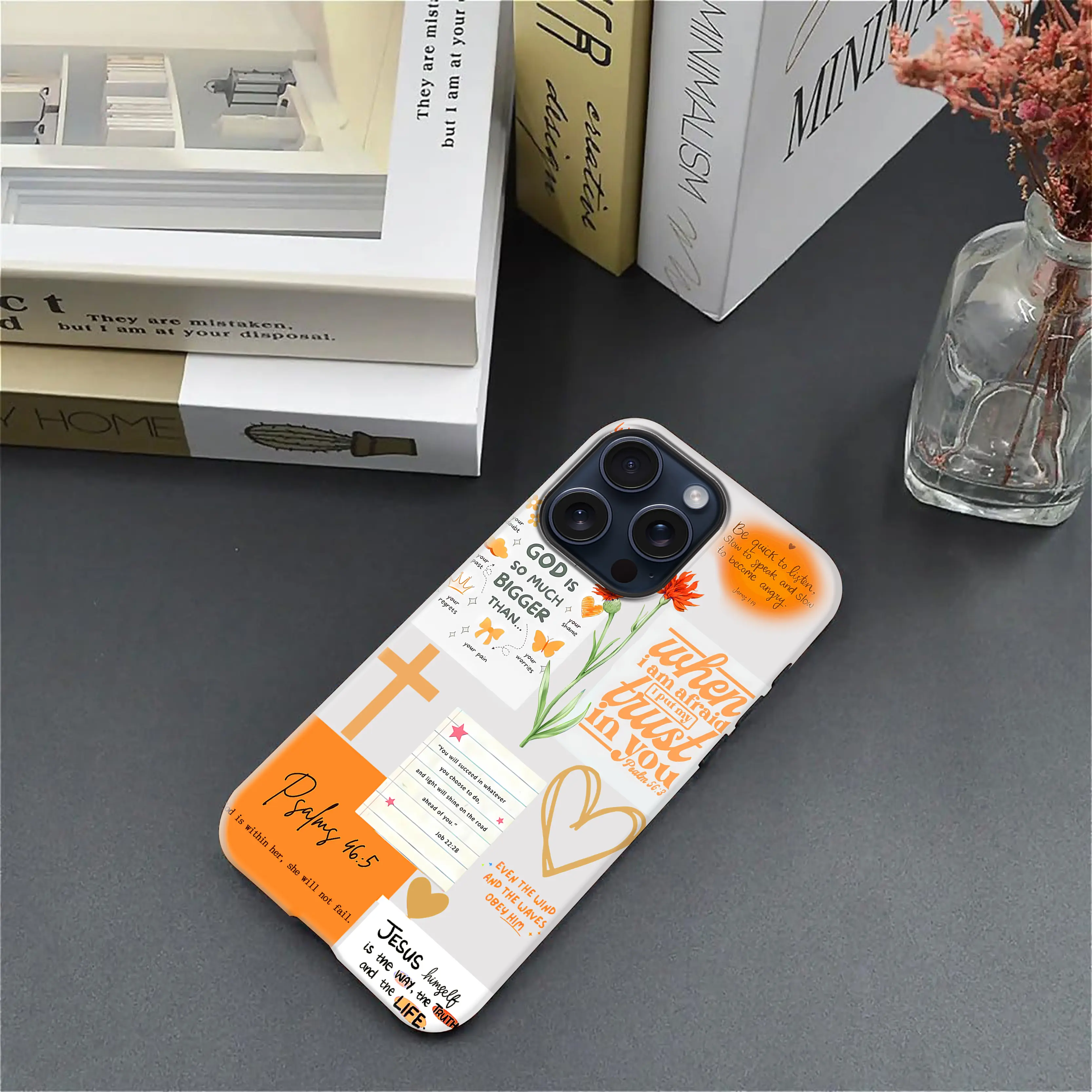 Bible Quotes Phone case for iPhone Samsung 17Pro Max Air 16 15Plus 14 13 12 11 XR XS Galaxy S25 S24 S23 S22 A71 A56 A55 A54 A53 A52 Note20 Ultra cases, Drop-Proof Phone Case Flower Cute Gift for Her.HY11