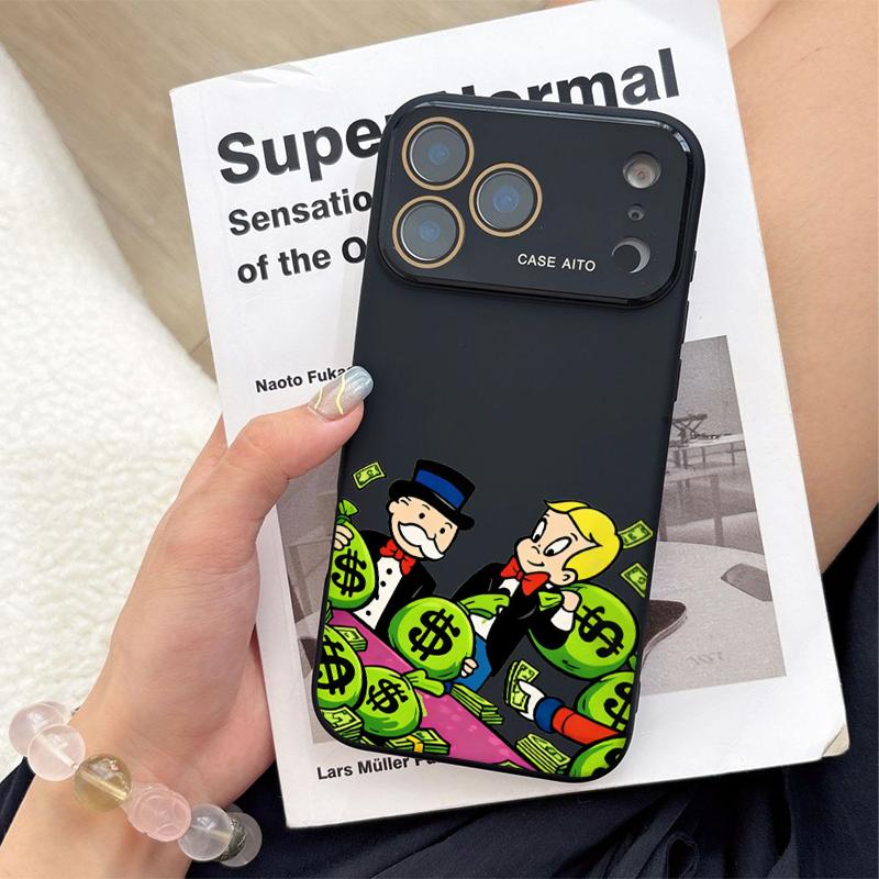 Bold Cash Graffiti Monopoly Print Phone Case Ultra Skin Friendly Touch All Inclusive Lens Compatible with iPhone 17 16 15 14 13 12
