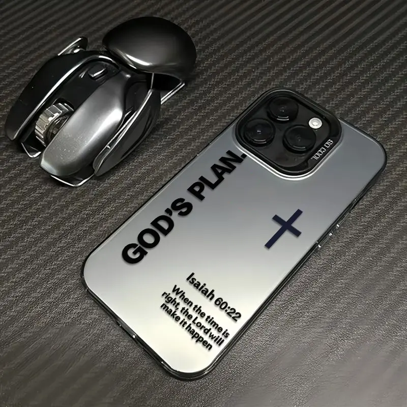 God's Plan Phone Case Cross Pattern Religious Art Fashion TPU Laser Craft Anti-Drop Case for iPhone 17 16 15 14 13 12 11 Samsung Galaxy S25 S24 S23 S22