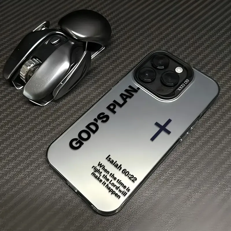 God's Plan Phone Case Cross Pattern Religious Art Fashion TPU Laser Craft Anti-Drop Case for iPhone 17 16 15 14 13 12 11 Samsung Galaxy S25 S24 S23 S22