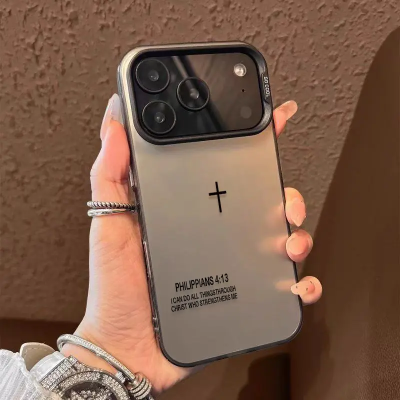 The Holy Cross Pattern Case Fashion Laser Craft Phone Case for iPhone 17 16 15 14 13 12 11 Samsung Galaxy S25 S24 S23 S22 Anti-Drop Protection