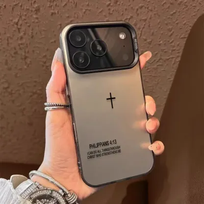 The Holy Cross Pattern Case Fashion Laser Craft Phone Case for iPhone 17 16 15 14 13 12 11 Samsung Galaxy S25 S24 S23 S22 Anti-Drop Protection