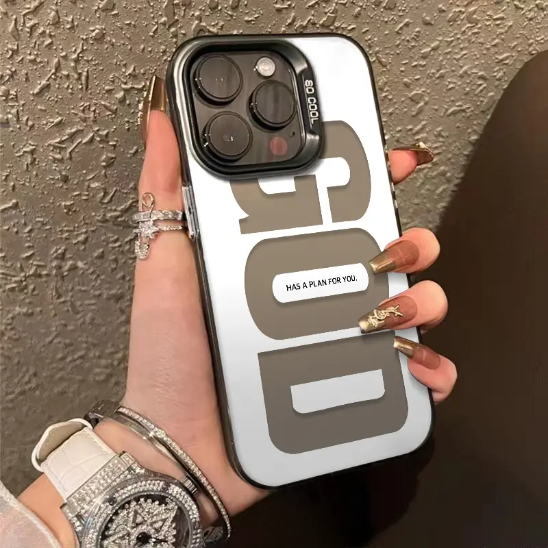 GOD Pattern Fashion TPU Laser Craft Phone Case for iPhone 17 16 15 14 13 12 11 Samsung Galaxy S25 S24 S23 S22 Anti-Drop Protection