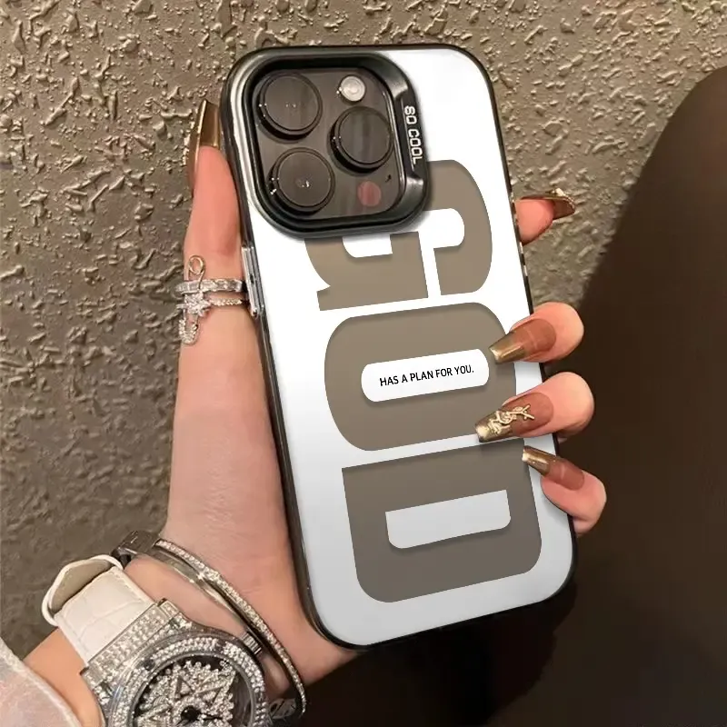 GOD Pattern Fashion TPU Laser Craft Phone Case for iPhone 17 16 15 14 13 12 11 Samsung Galaxy S25 S24 S23 S22 Anti-Drop Protection