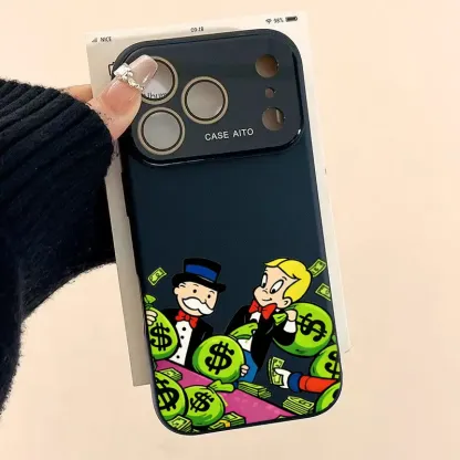 Bold Cash Graffiti Monopoly Print Phone Case Ultra Skin Friendly Touch All Inclusive Lens Compatible with iPhone 17 16 15 14 13 12