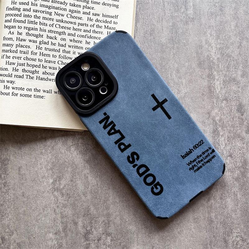 Distinct God Cross pattern Made of TPU and leather the touch is as delicate and skin friendly as velvet suitable for Apple 17 16 15 14 13 12 11 Pro Max Plus X XS MAX