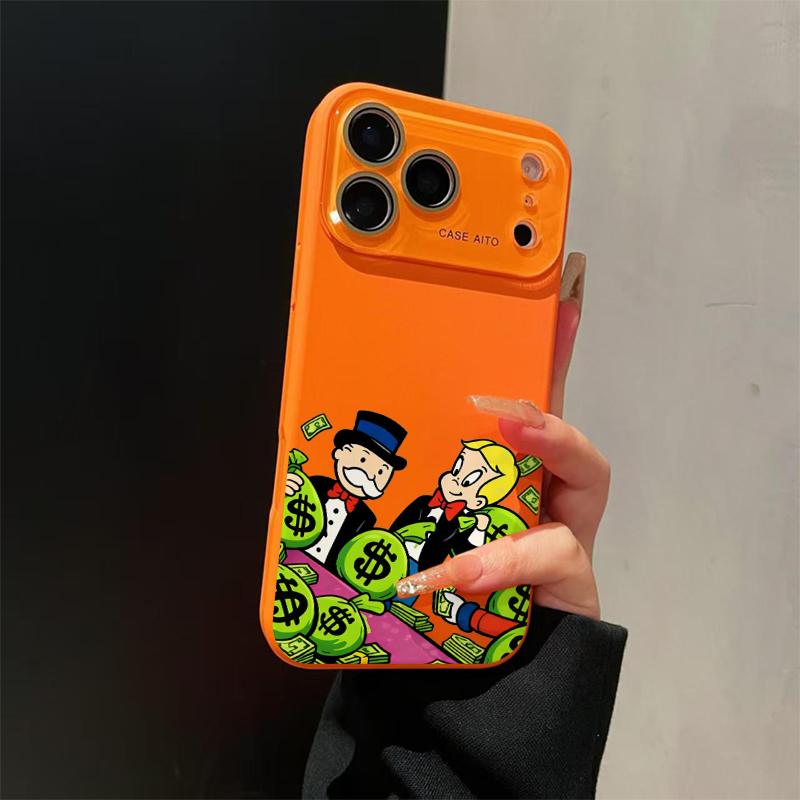 Bold Cash Graffiti Monopoly Print Phone Case Ultra Skin Friendly Touch All Inclusive Lens Compatible with iPhone 17 16 15 14 13 12