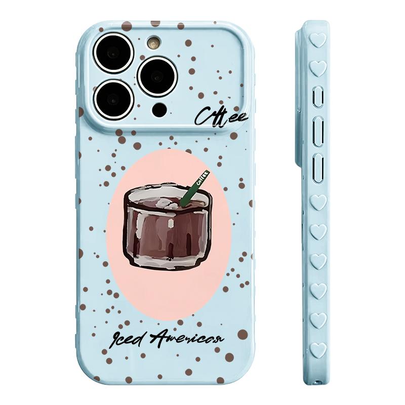 Cute Iced Americano Print Phone Case Smooth Shiny Finish With Scratch Resistance And All-Around Protection Slim Lightweight And Scratch-Resistant For Everyday Use Minimalist And Cute Design For Apple 17 16 15 14 13