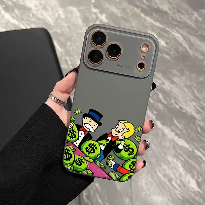 Bold Cash Graffiti Monopoly Print Phone Case Ultra Skin Friendly Touch All Inclusive Lens Compatible with iPhone 17 16 15 14 13 12