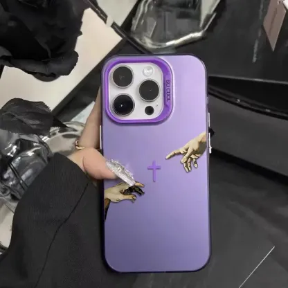 Jesus Cross Pattern Phone Case Fashion TPU Laser Craft Anti-Drop Cover for iPhone 17 16 15 14 13 12 11 & Samsung Galaxy S25 S24 S23 S22