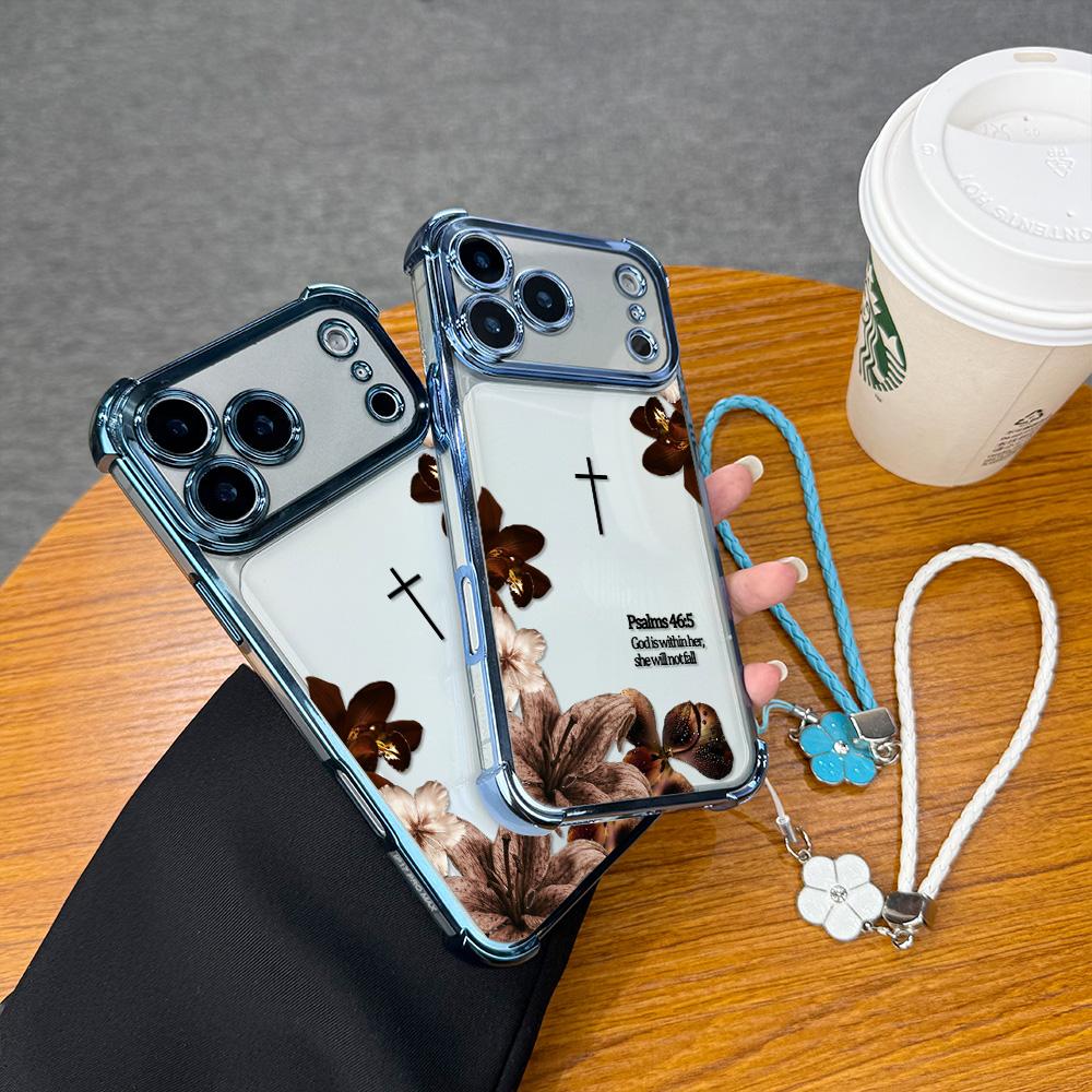 Premium Plating Edge Bible Verse Case With Hand Strap For iPhone Samsung Galaxy 17Pro Max Air 16 15Plus 14 13 12 11 XR XS S25 S24 S23 S22 Aesthetic Cross Floral Case For Religious Women Daily Decor.NN129 Premium Plating Edge Bible Verse Case With Hand Strap For iPhone Samsung Galaxy 17Pro Max Air 16 15Plus 14 13 12 11 XR XS S25 S24 S23 S22 Aesthetic Cross Floral Case For Religious Women Daily Decor.NN129