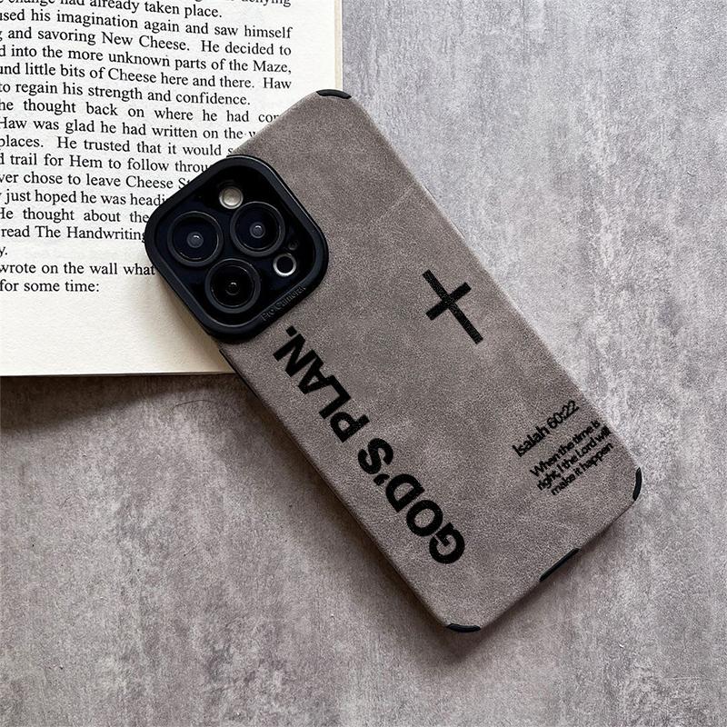 Distinct God Cross pattern Made of TPU and leather the touch is as delicate and skin friendly as velvet suitable for Apple 17 16 15 14 13 12 11 Pro Max Plus X XS MAX