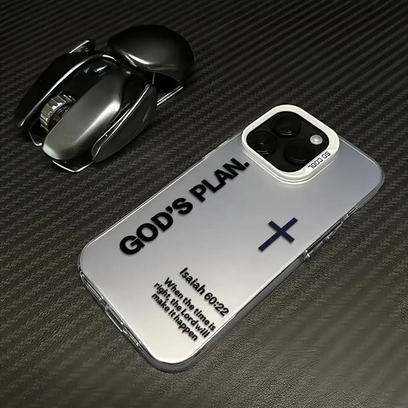 God's Plan Phone Case Cross Pattern Religious Art Fashion TPU Laser Craft Anti-Drop Case for iPhone 17 16 15 14 13 12 11 Samsung Galaxy S25 S24 S23 S22