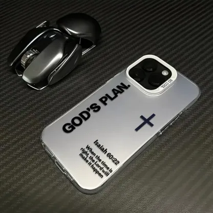 God's Plan Phone Case Cross Pattern Religious Art Fashion TPU Laser Craft Anti-Drop Case for iPhone 17 16 15 14 13 12 11 Samsung Galaxy S25 S24 S23 S22