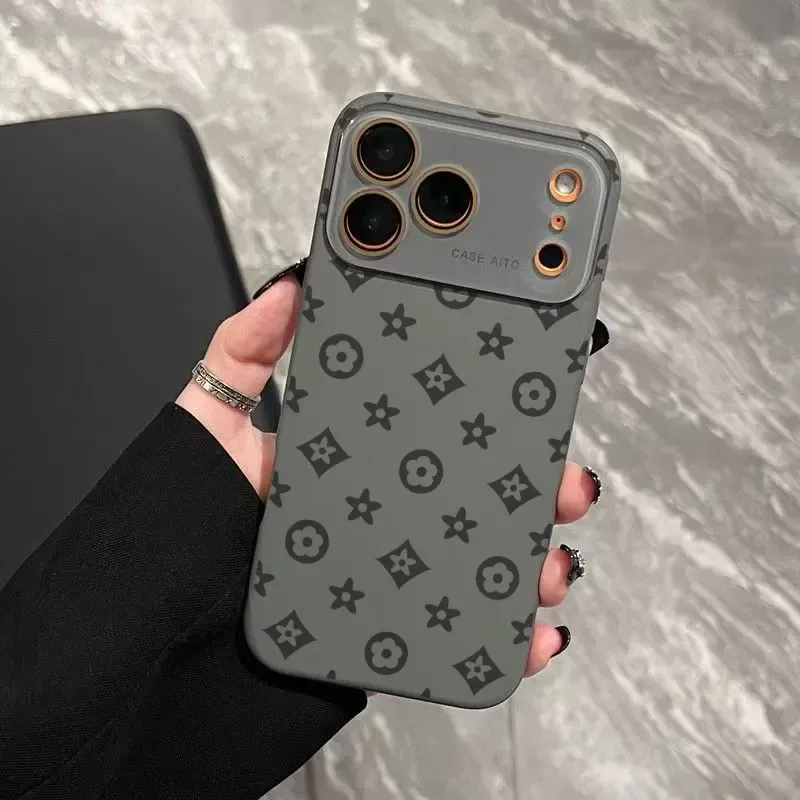 Vintage print Dopamine Ins Style Solid Color Phone Case with Ultra Skin friendly Touch, All Inclusive Lens Phone Case Suitable for Apple 17 16 15 14 13 12