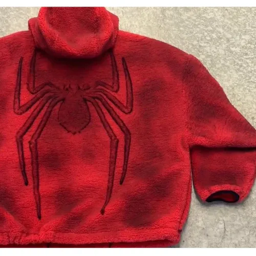 Oversized Red Spider Balaclava Hoodie