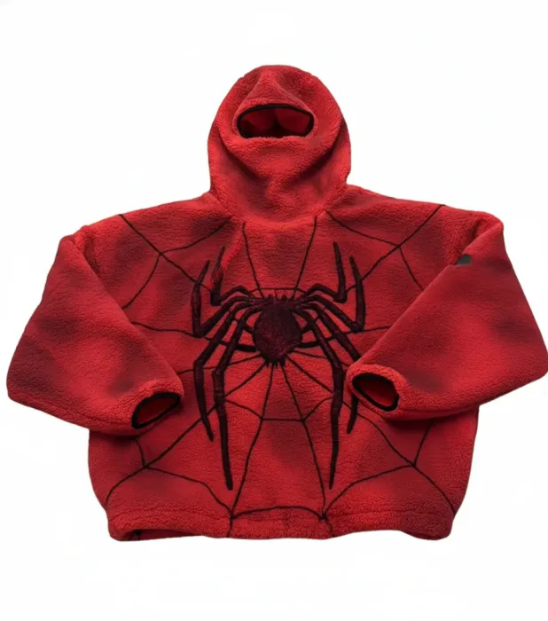 Oversized Red Spider Balaclava Hoodie
