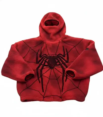Oversized Red Spider Balaclava Hoodie