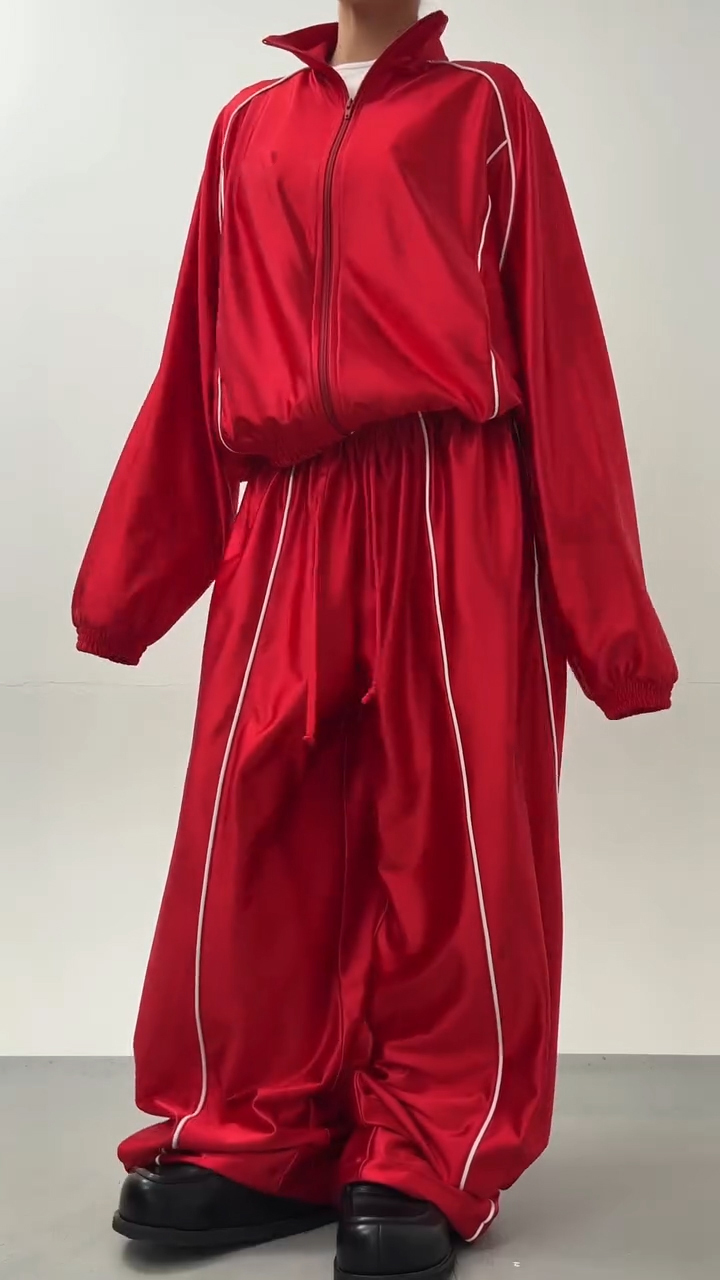 Women Laple Collar Jacket+ Pants Sports and Casual Style Set