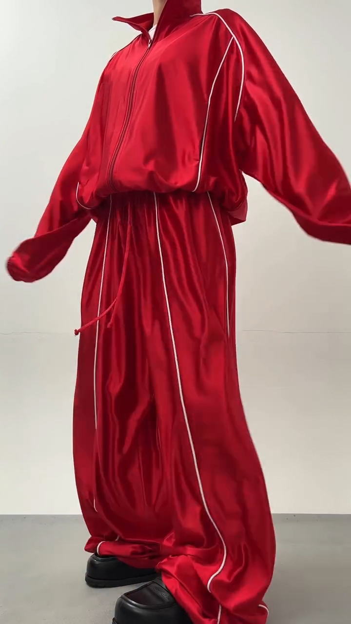 Women Laple Collar Jacket+ Pants Sports and Casual Style Set