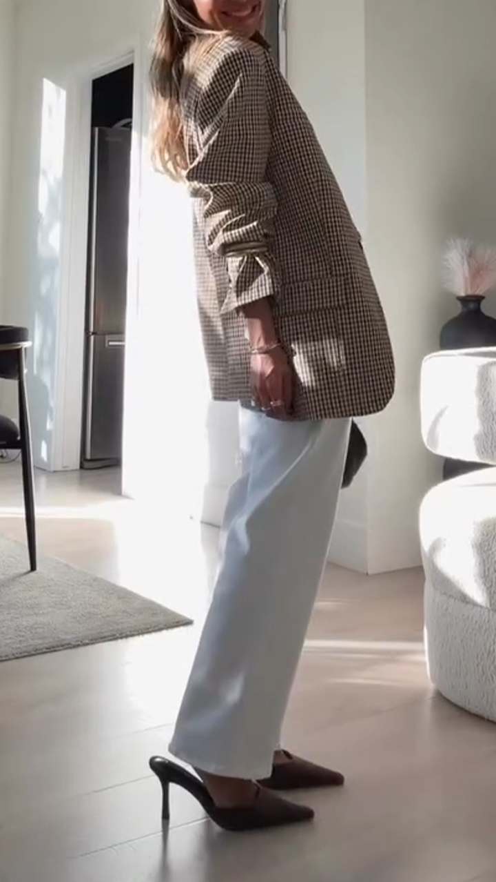 Womens Standing Collar Plaid Temperament Commuter Jacket