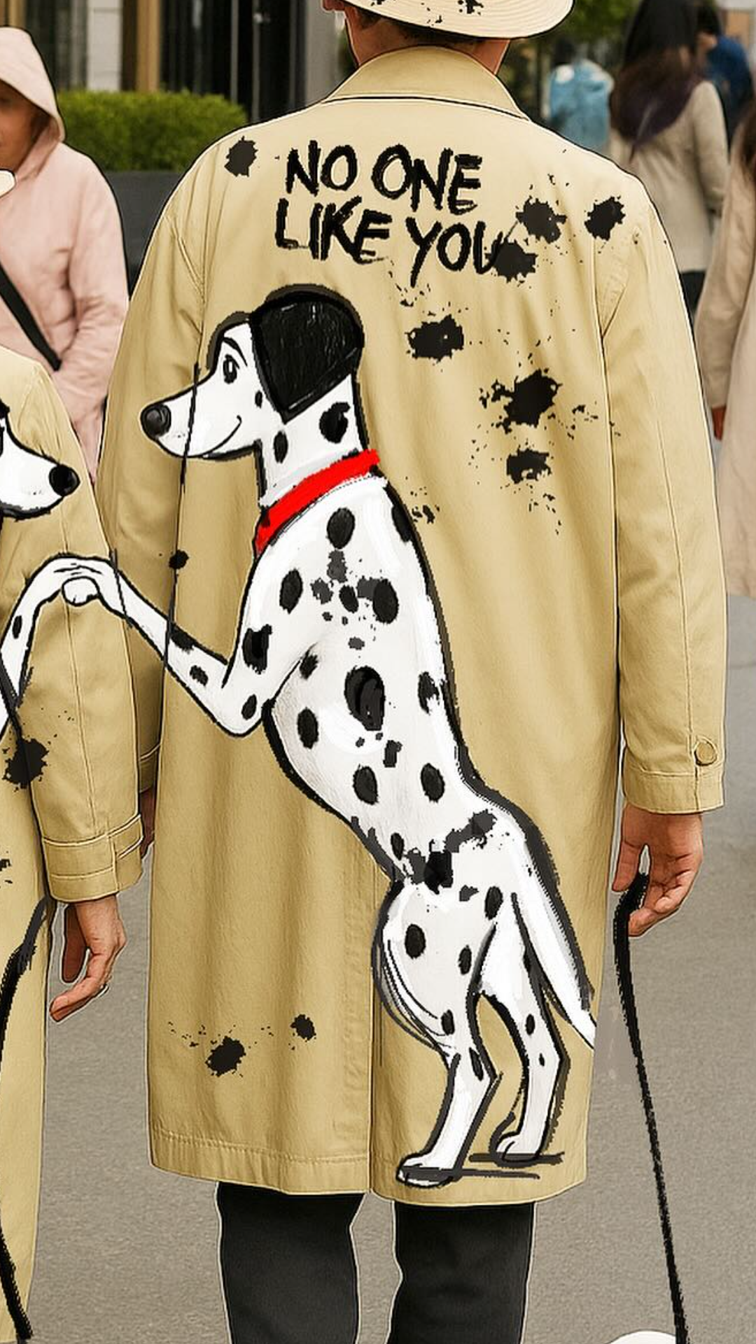 Collared Dog Print Couple Jacket