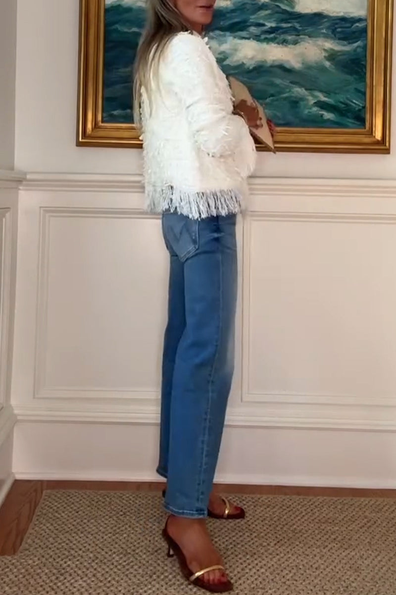 Ladies Flowing Fringe Casual Coat