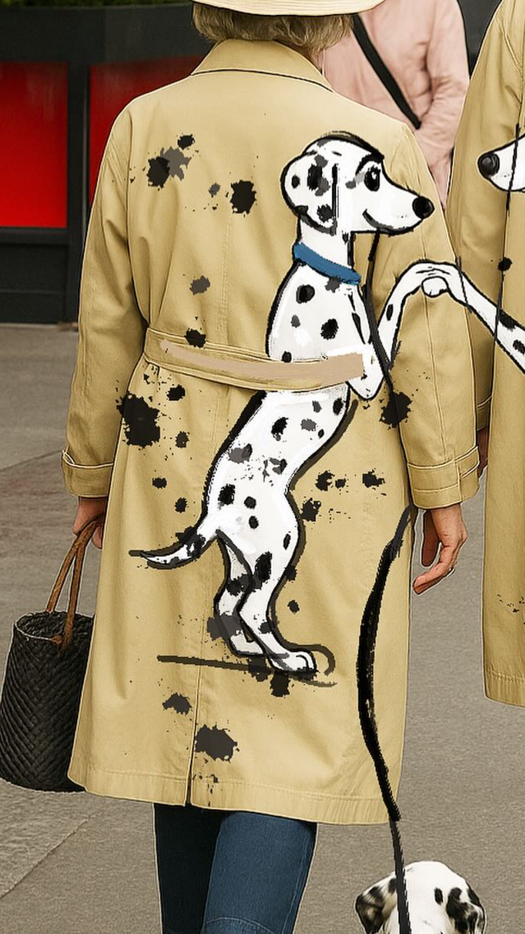 Collared Dog Print Couple Jacket