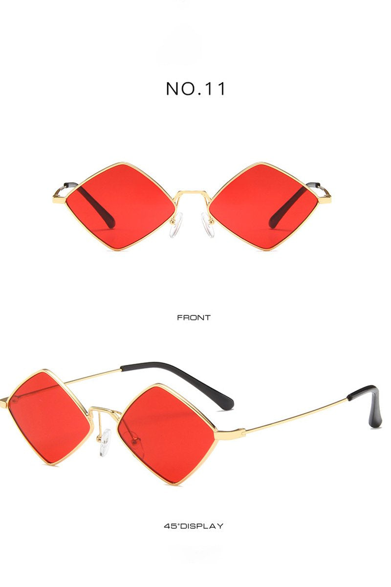 Women's Retro Diamond Metal Sunglasses