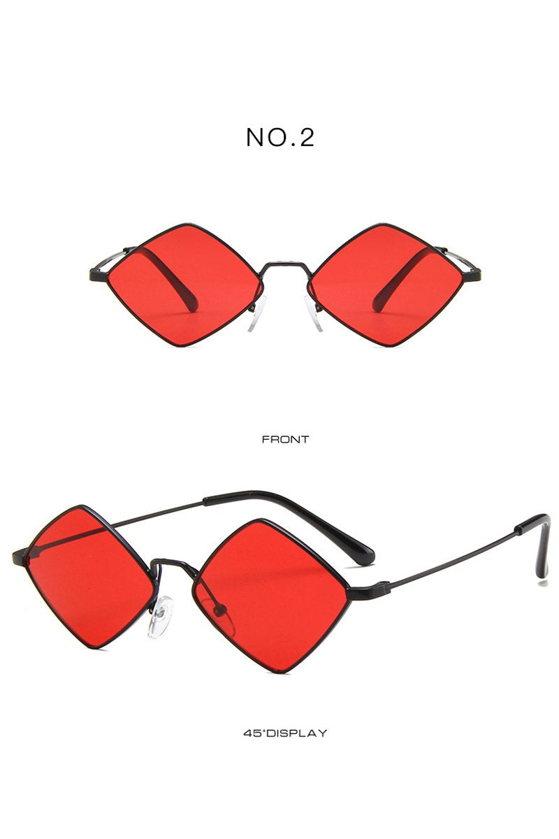 Women's Retro Diamond Metal Sunglasses