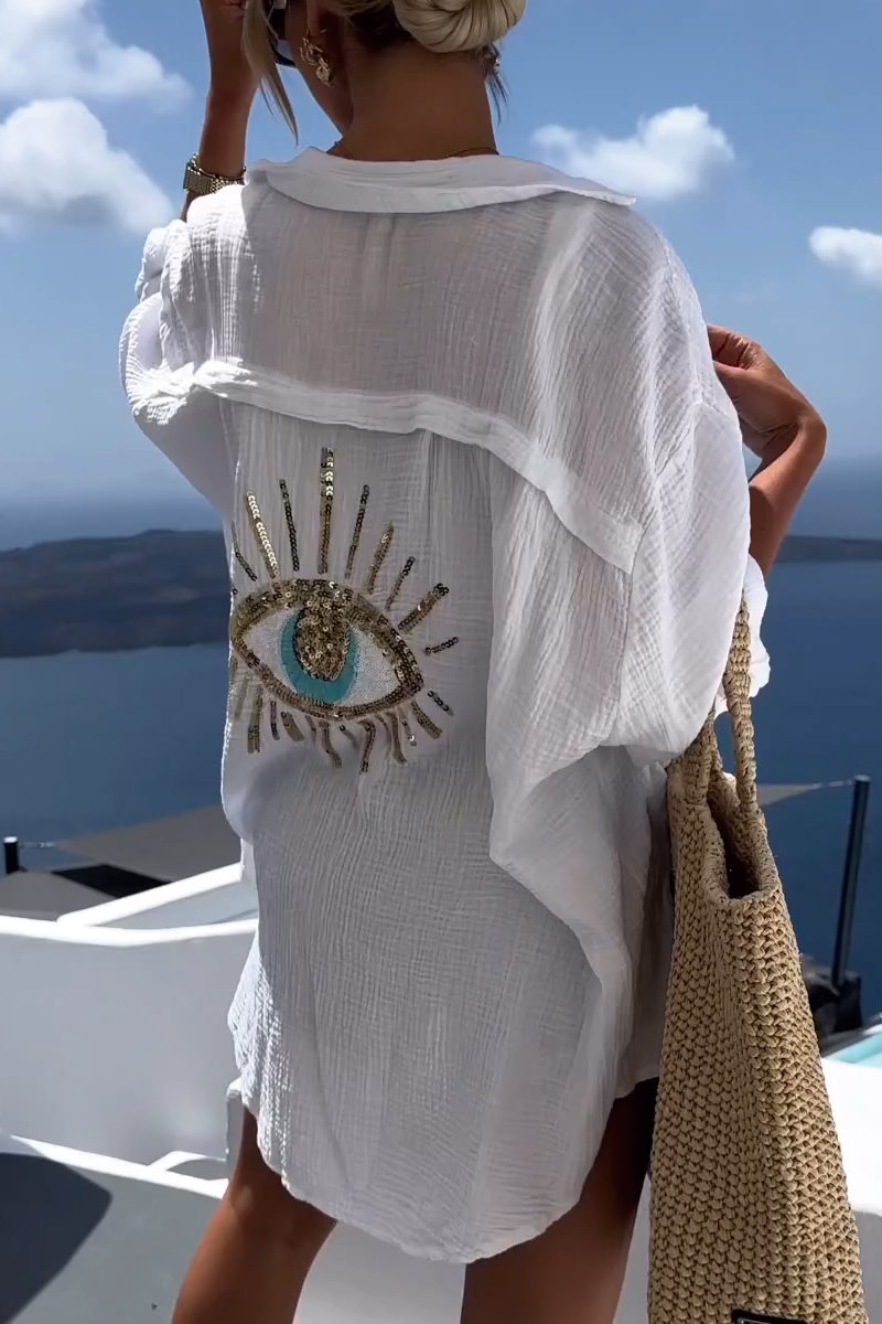 Women Casual sequin beaded shirt