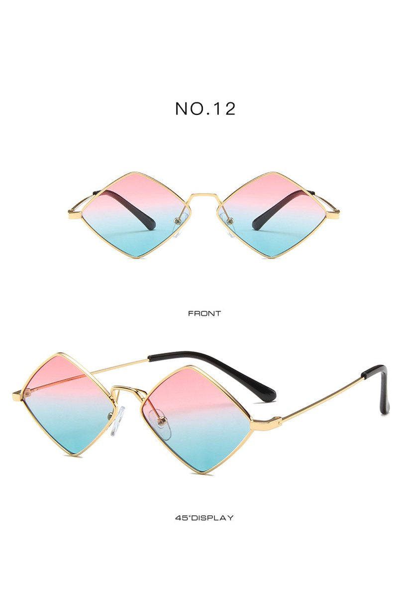 Women's Retro Diamond Metal Sunglasses