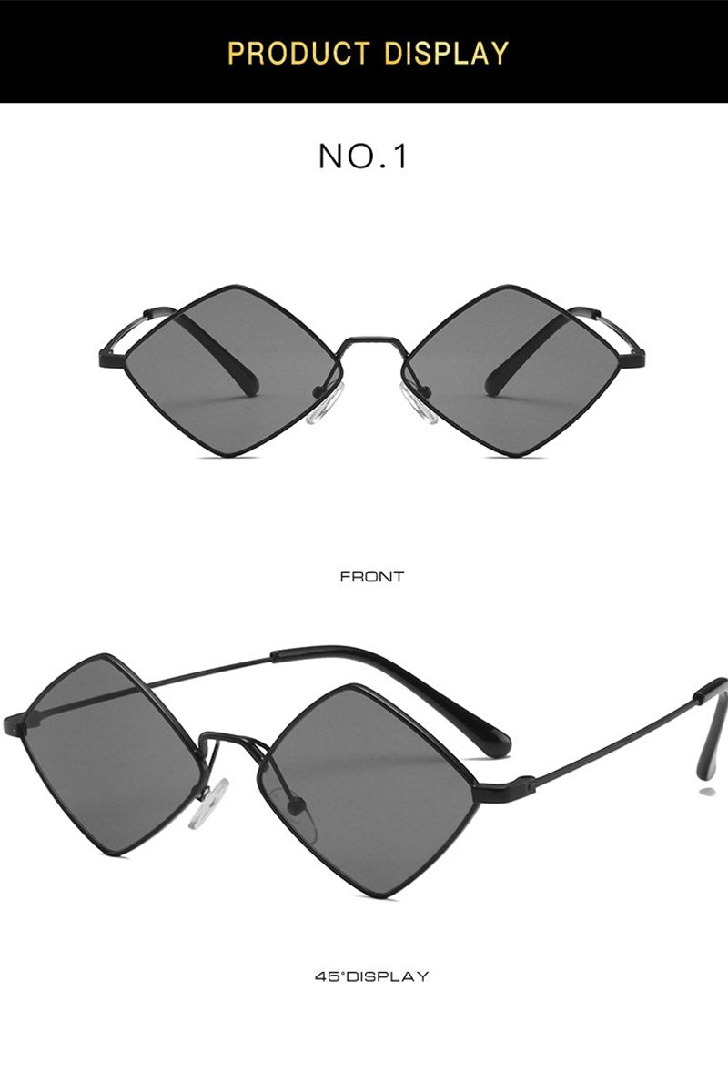 Women's Retro Diamond Metal Sunglasses