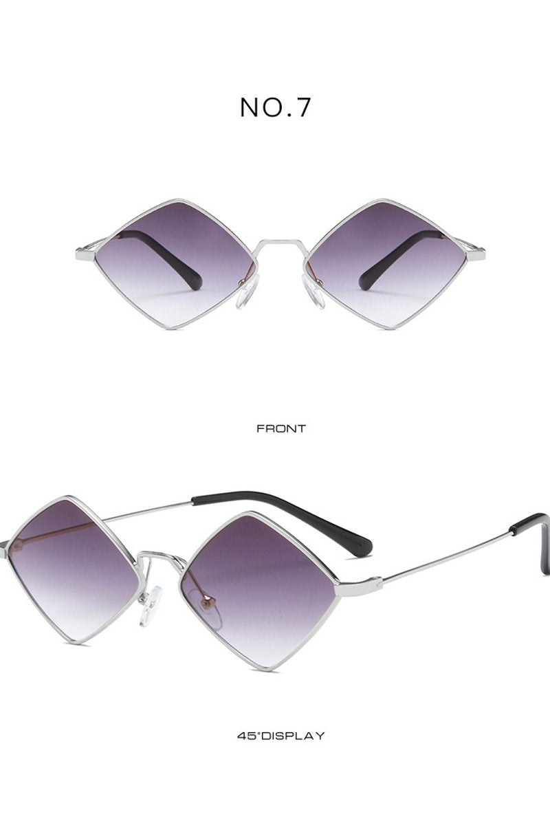 Women's Retro Diamond Metal Sunglasses