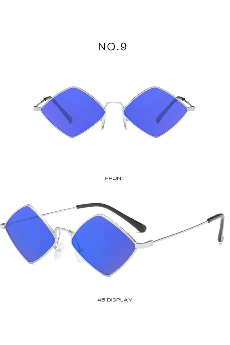 Women's Retro Diamond Metal Sunglasses
