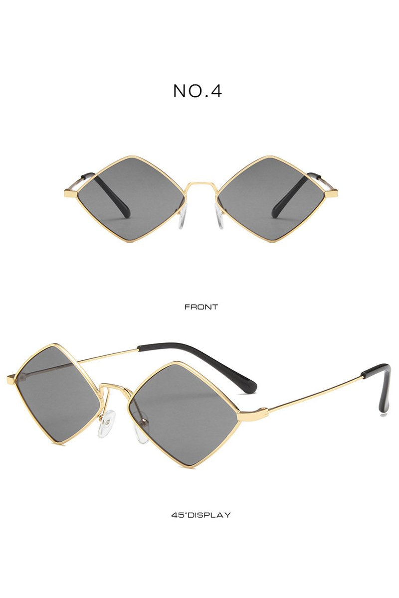 Women's Retro Diamond Metal Sunglasses