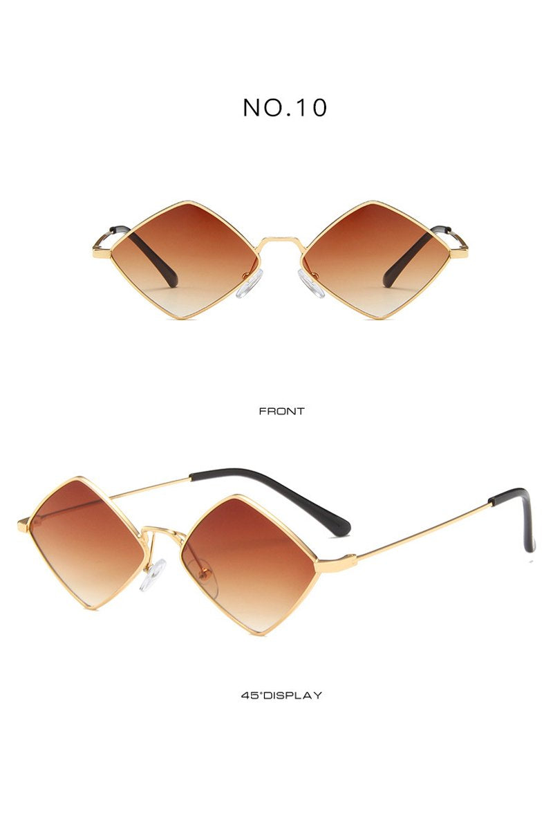 Women's Retro Diamond Metal Sunglasses