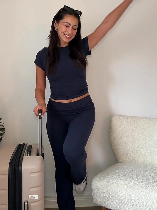 Women's cotton casual two piece suit comfortable Sets