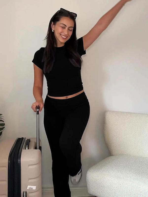 Women's cotton casual two piece suit comfortable Sets