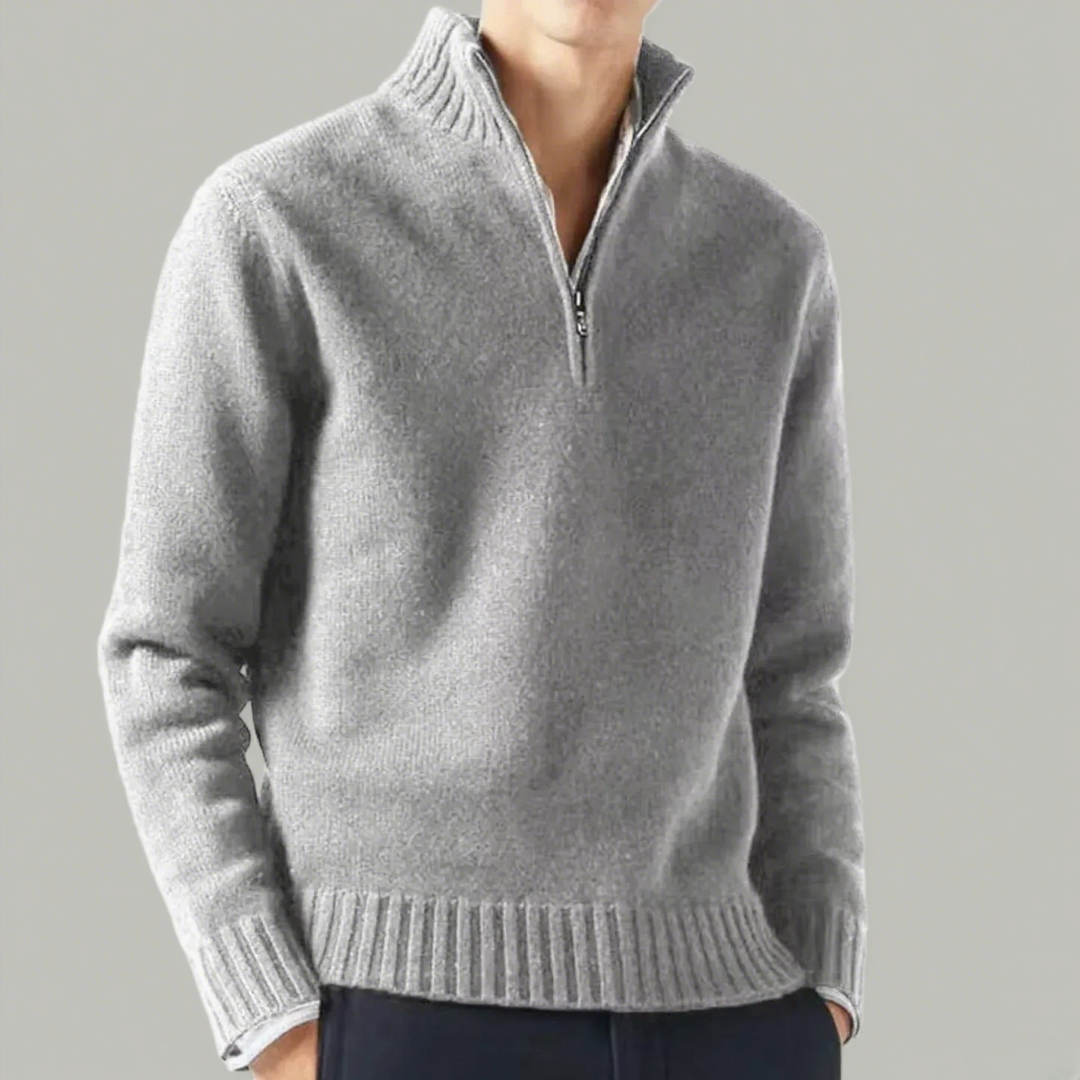 Men's Fine Cashmere Half-Zip Sweater